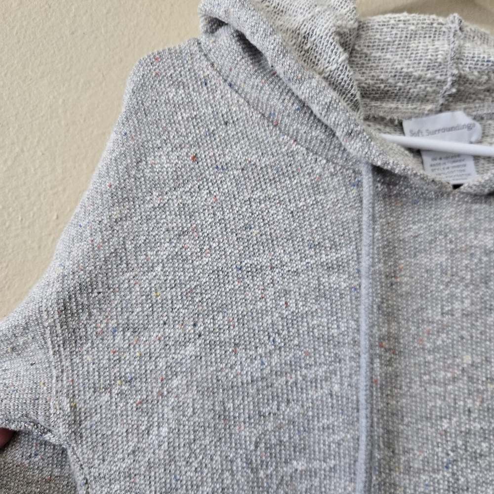 SOFT SURROUNDINGS Lazy Day Lounge Dress Size SP Hooded Soft Gray Marl‎ Pocket - Picture 11 of 15